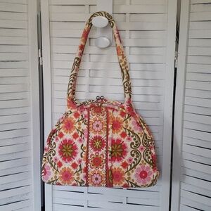 Vera Bradley Eloise quilt floral Kiss lock shoulder bag